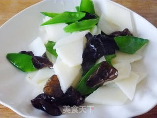 [family Quick Hand Stir-fry] Simple Stir-fried Banquet Dishes---fried Yam with Snow Peas and Fungus recipe