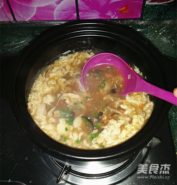 Chicken Shredded Yam Black Pepper Hot and Sour Soup recipe
