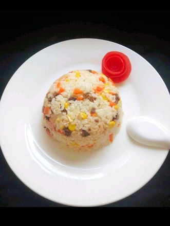 Ham and Carrot Steamed Rice recipe