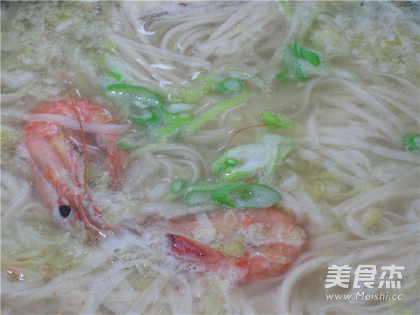 Shrimp and Beef Cabbage Noodle Soup recipe