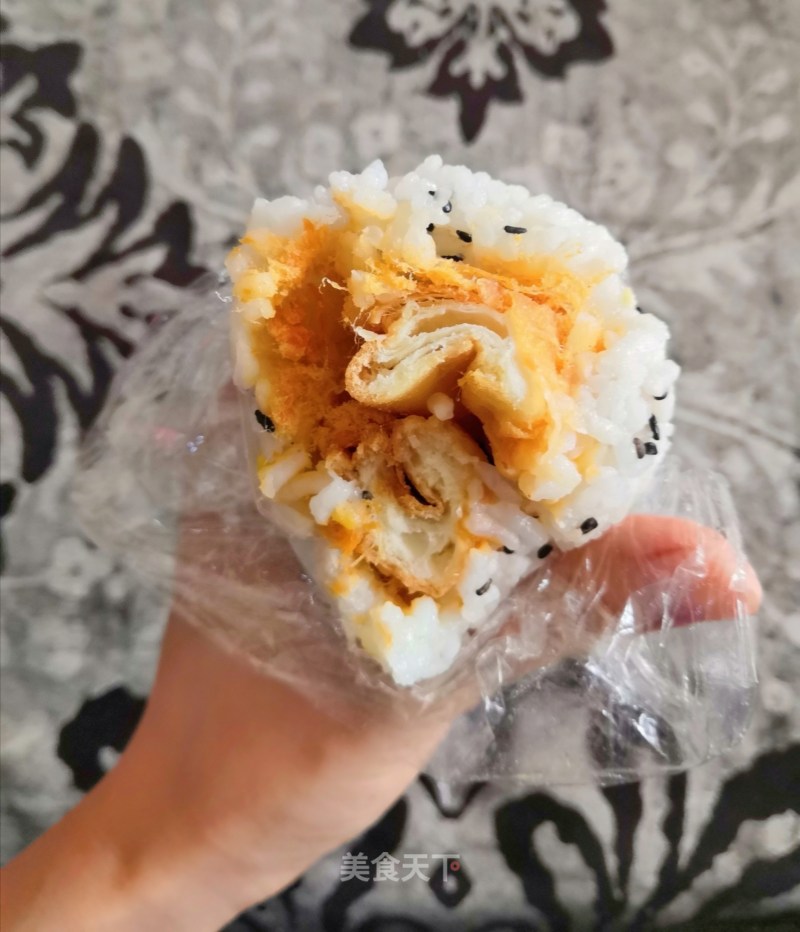 Pork Floss Rice Ball and Sticky Rice Wrapped You Tiao recipe