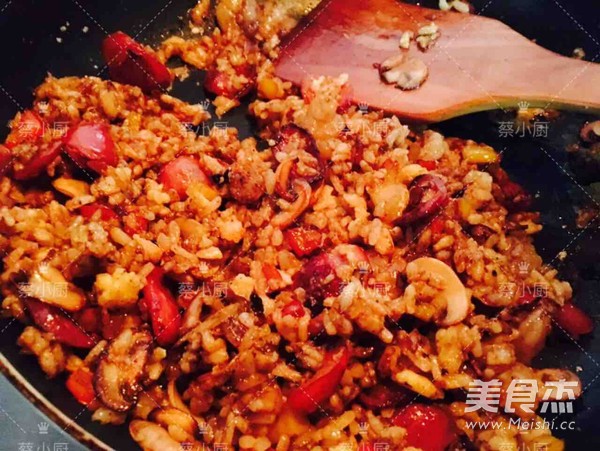 Fried Rice with Ham and Shrimp recipe