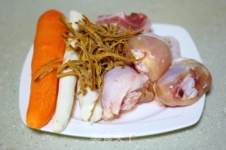 Chicken Drumsticks, Stewed Yam, Carrots and Dried Bamboo Shoots recipe