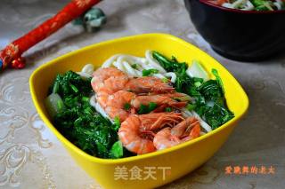 Green Vegetables and Shrimp Noodle Soup recipe