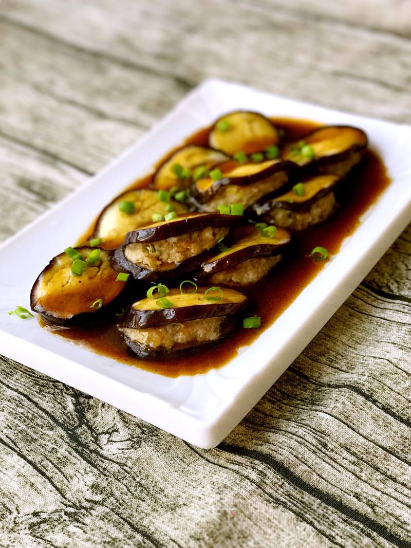 Steamed Eggplant Box with Oyster Sauce recipe