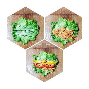 Chicken Shredded Lettuce Rolls that are Not Fat recipe