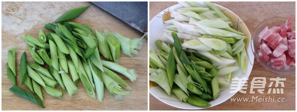 Stir-fried Pork Belly with Green Garlic recipe