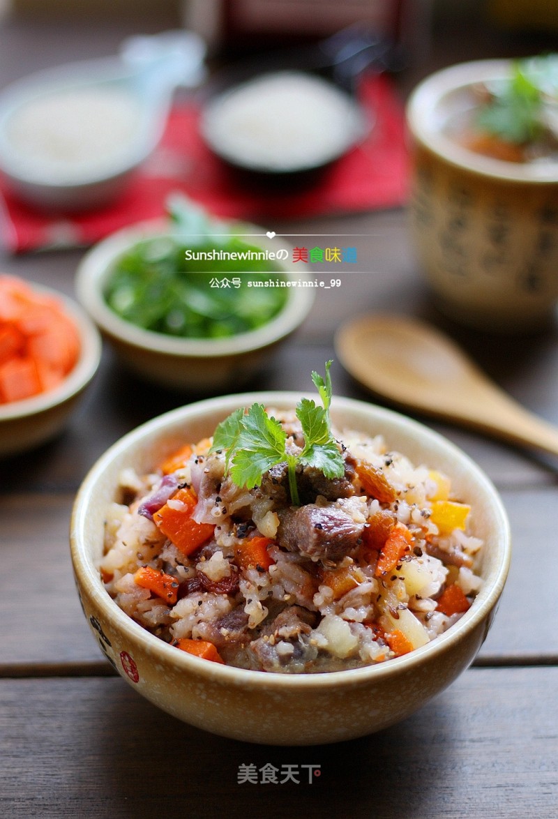 #trust之美#exotic Delicacy Simmered in A Rice Cooker--hand Grabbing Mutton Rice recipe