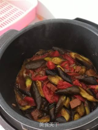 Electric Pressure Cooker～～boiled Eggplant with Beef and Tomato in Original Sauce recipe