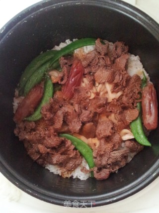 Delicious Simple Meal-beef Rice with Mushrooms and Vegetables recipe