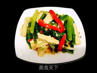 Stir-fried Yuba with Lettuce and Vegetables recipe