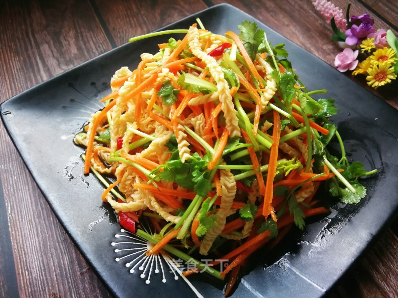 Coriander and Carrots Mixed Vegetable Tripe Shreds recipe