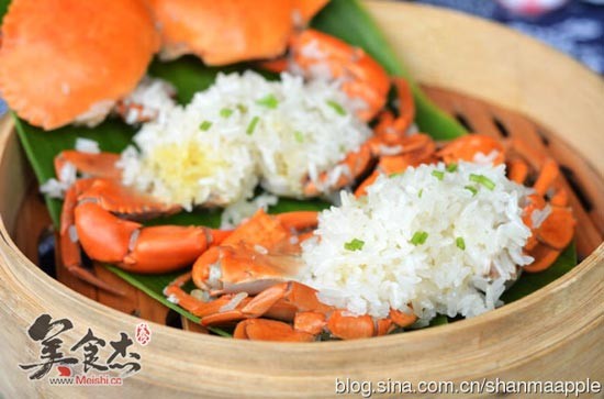 Steamed Crab with Rice Dumpling and Glutinous Rice recipe