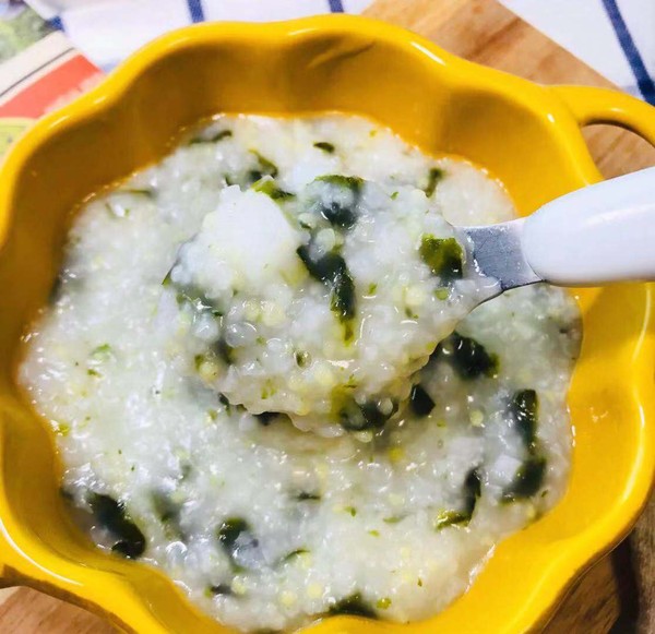 Seaweed Codfish Congee recipe