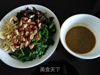 Spinach Fungus Mixed with Bean Curd recipe