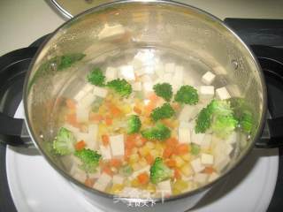 Colorful Antarctic Krill Tofu Soup recipe