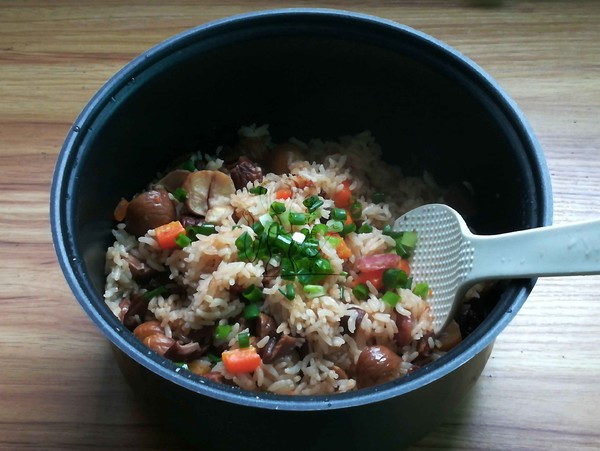 Braised Rice with Sausage and Chestnuts recipe