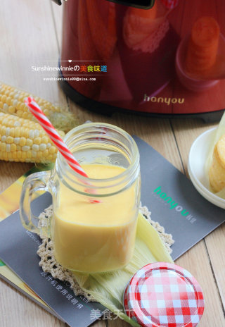 Nutritious Breakfast---fresh Milk Corn Juice + Corn Cake recipe