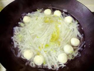 Chicken Ball Soup with Shredded Radish and Vermicelli recipe