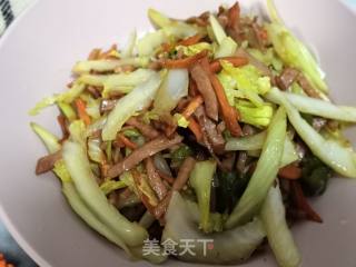 Stir-fried Ham with Carrot and Celery recipe