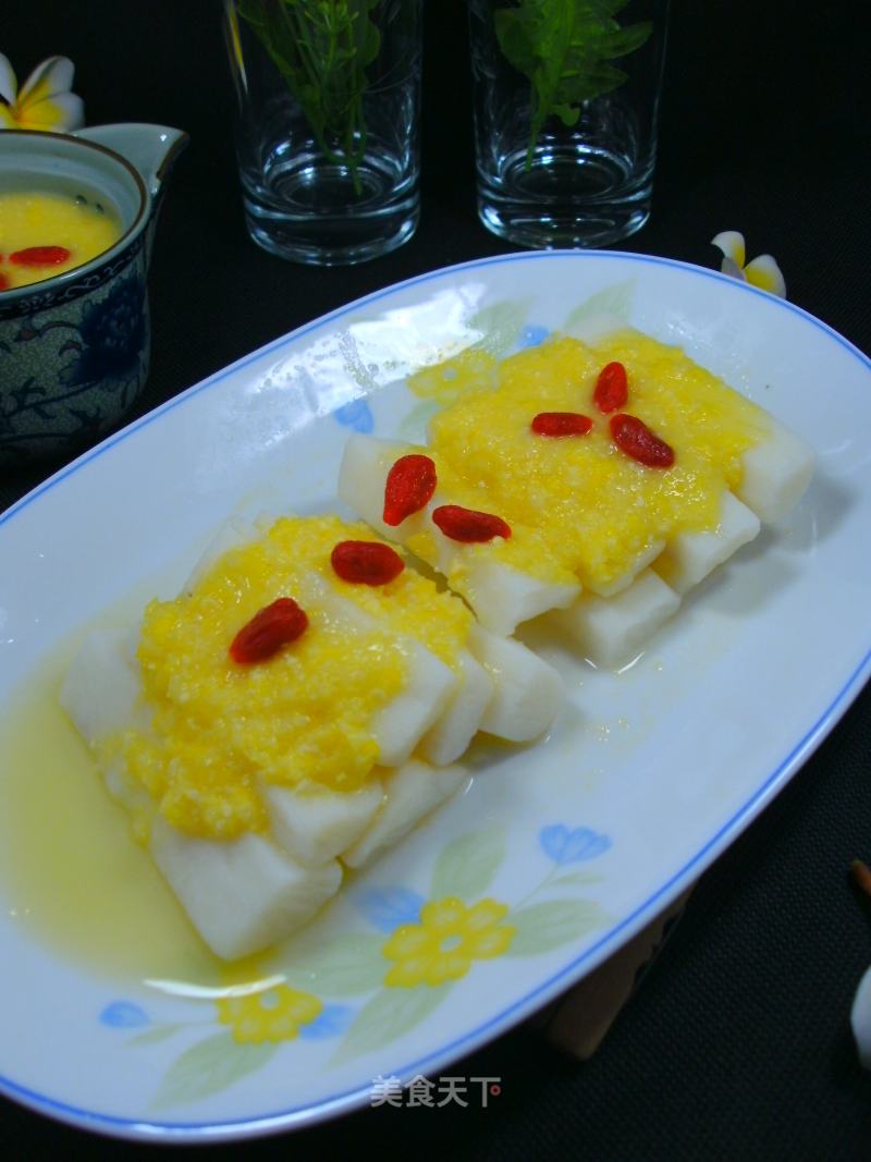 Flower-like Yam: Fresh Corn Juice to Fish for Yam recipe