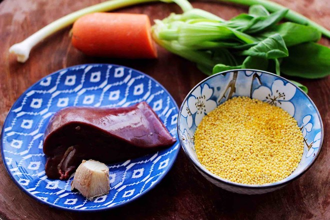 Rolled Pork Liver and Seasonal Vegetable Millet Congee recipe