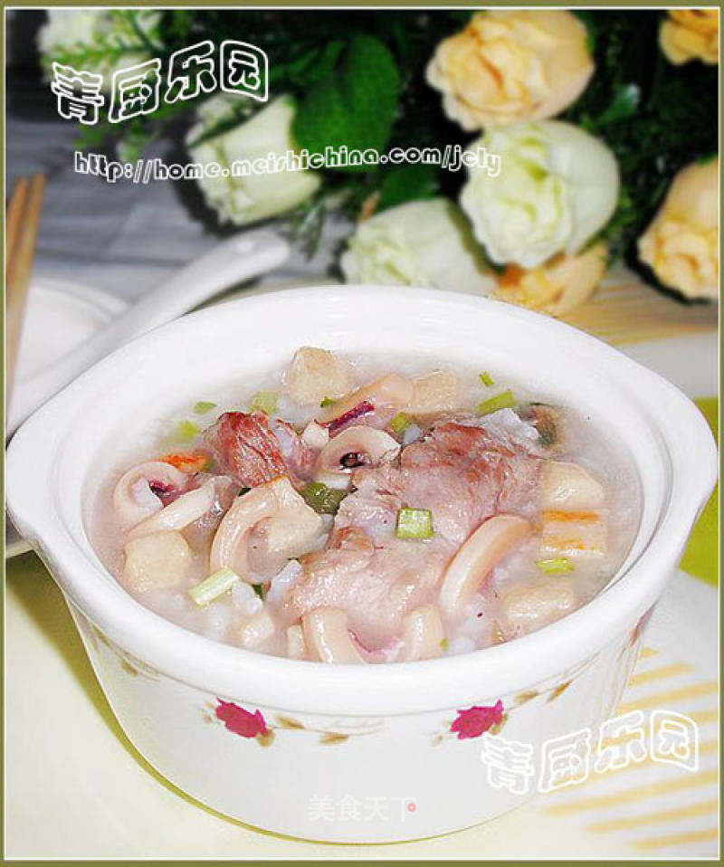 Nourishing Stomach Congee——squid Pork Ribs Congee recipe
