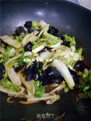 Stir Fried Fungus with Cabbage recipe