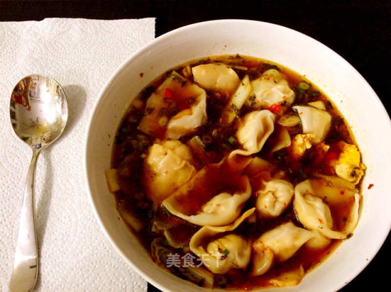 Hot and Sour Chicken Wonton Soup recipe