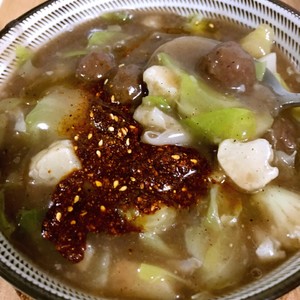 Meatballs and Spicy Soup (huifang Version) with Beef Bone Soup recipe