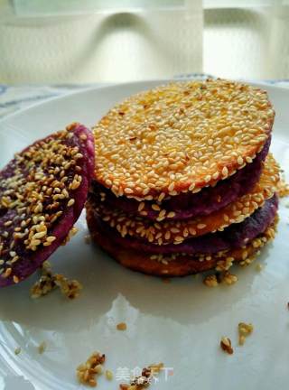 Healthy Afternoon Tea～pumpkin Sesame Biscuit～purple Potato Sesame Biscuit recipe