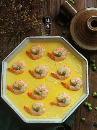 Emerald Shrimp Steamed Egg recipe