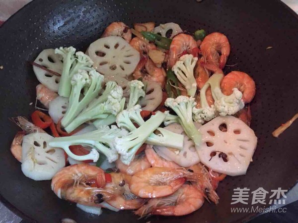 Griddle Shrimp Stir-fried Vegetarian Vegetables recipe