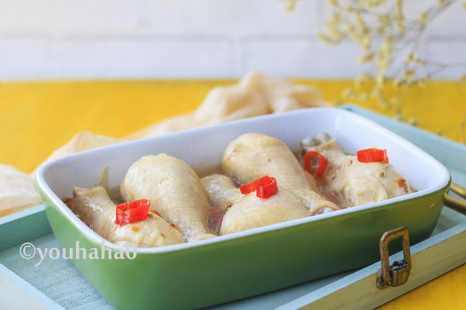 Steamed Chicken Drumsticks with Pickled Peppers recipe