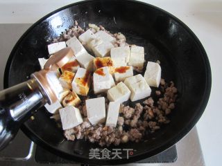 Braised Tofu with Minced Meat, Beans and Rice recipe