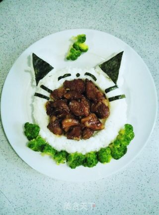 Children's Meal 2 Big Mouth Cat Eating Meat recipe