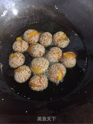 Pumpkin Glutinous Rice Sesame Dumpling recipe