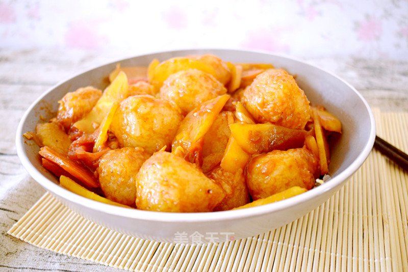 Potato Meatballs in Tomato Stew recipe