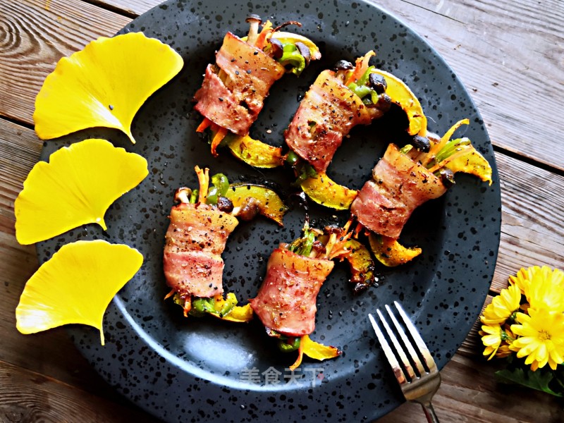 Roasted Pumpkin with Black Pepper Bacon-autumn