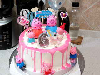 [little Pig Peppa Theme Birthday Cake] recipe