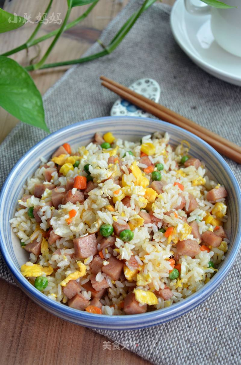 Fried Rice with Square Leg Corn and Green Beans