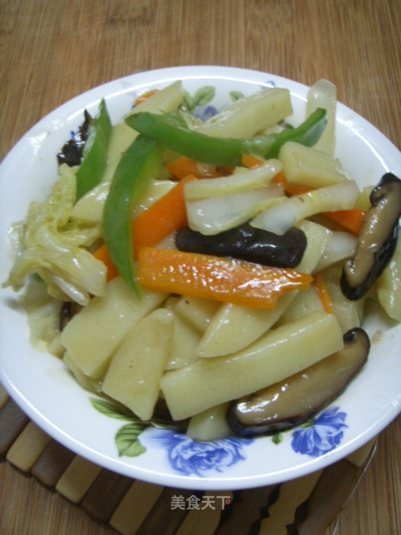 Stir-fried Rice Cake with Vegetables recipe