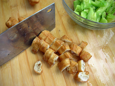 Garlic Mixed Fritters and Cucumber recipe