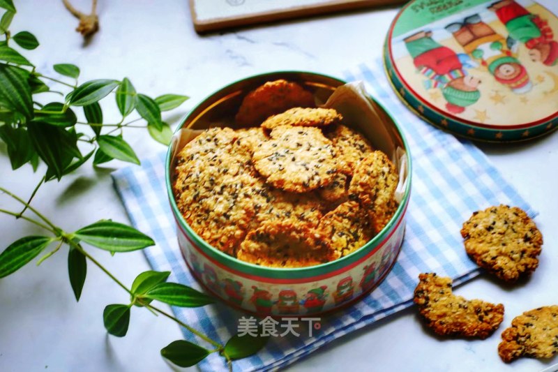 Black Sesame Brown Sugar Oatmeal Cookies recipe