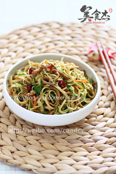 Cucumber Shredded Pork with Bean Curd recipe