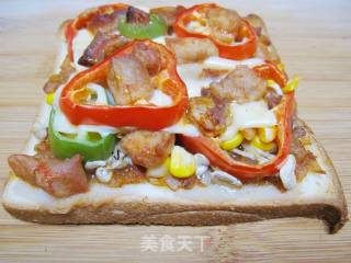 [diy New Orleans Bbq Pizza] Produced by Xiaowenzi~~[chicken Toast Pizza] recipe