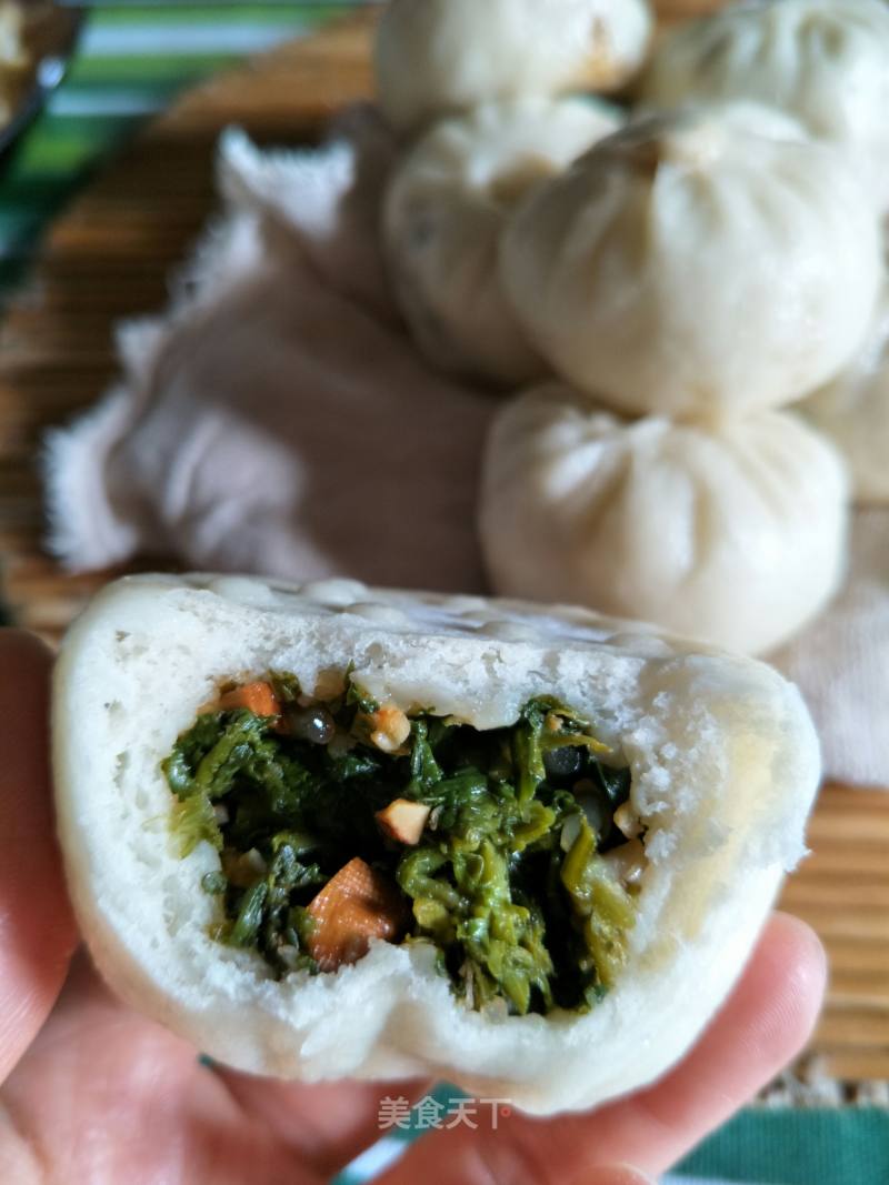 #春食野菜香# Shepherd's Purse Fragrant Dried Sea Rice Buns recipe