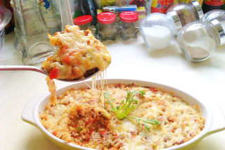 Assorted Ham Baked Rice recipe