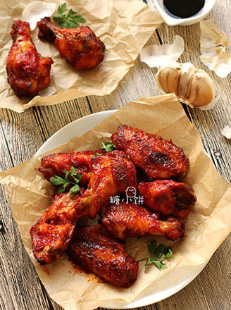 Grilled Wings with Tomato Sweet Pepper Sauce recipe