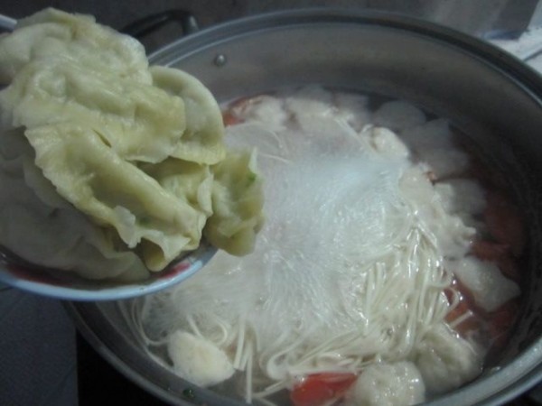 Dumplings with Vegetable Noodles recipe